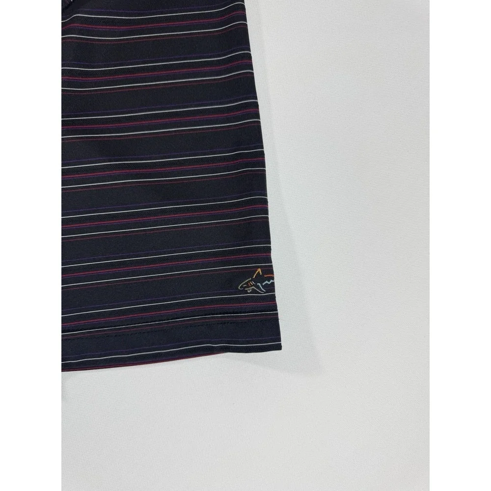 Greg Norman Golf Shirts Men's Play Dry  Size medium Black/Red And Purple Stripes - Picture 2 of 6